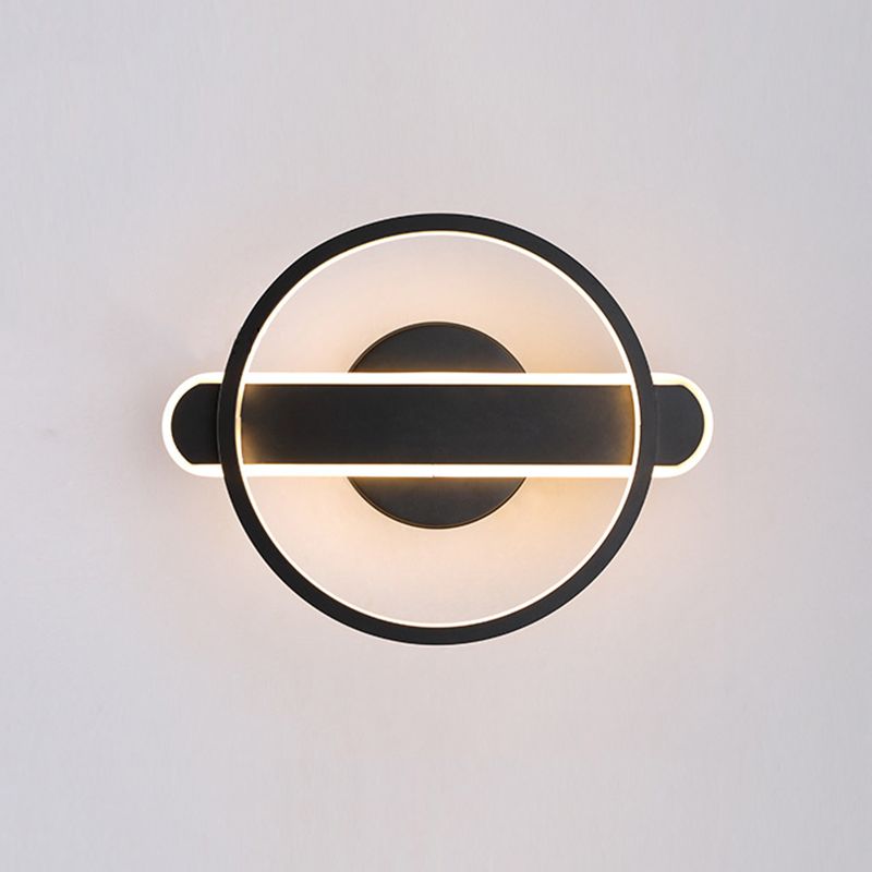 1-licht ronde wand SCONCE Moderne eenvoudige stijl glazen wandverlichting in goud en zwart