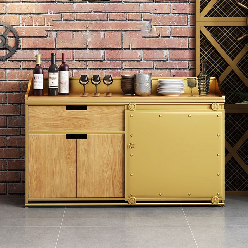 36'' Height Sideboard Table Glam Style Wood Top Cupboard for Living Room