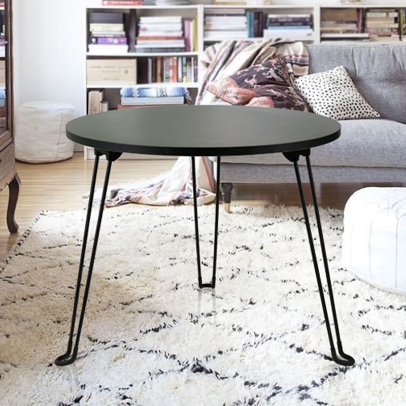 8.6"/12.9"/16.5" Tall Modern 3 Leg Ironcraft Wood Round Top Coffee Table