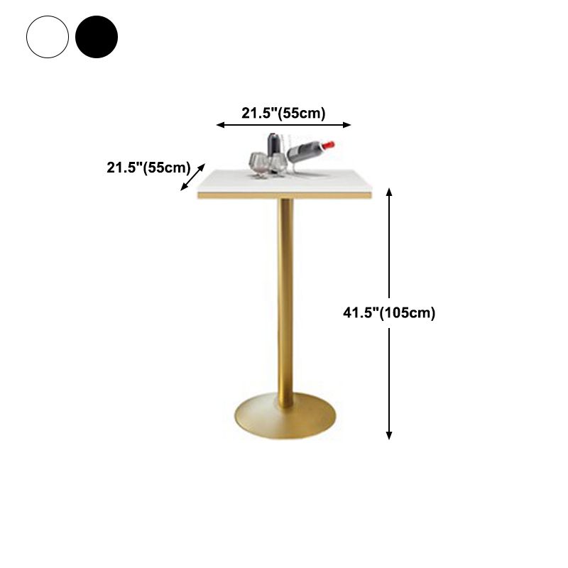 Glam Style Marble Top Counter Table Gold Base Bar Table for Living Room 42-inch Height