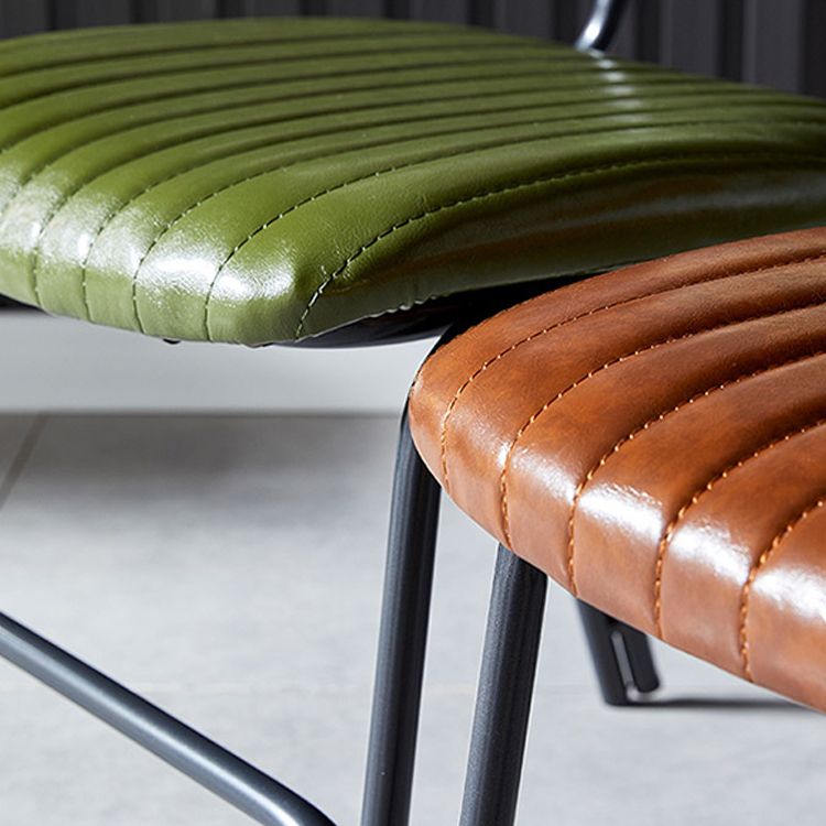 Sillas laterales de comedor con respaldo abierto de diseño industrial Sillas de comedor de piel sintética