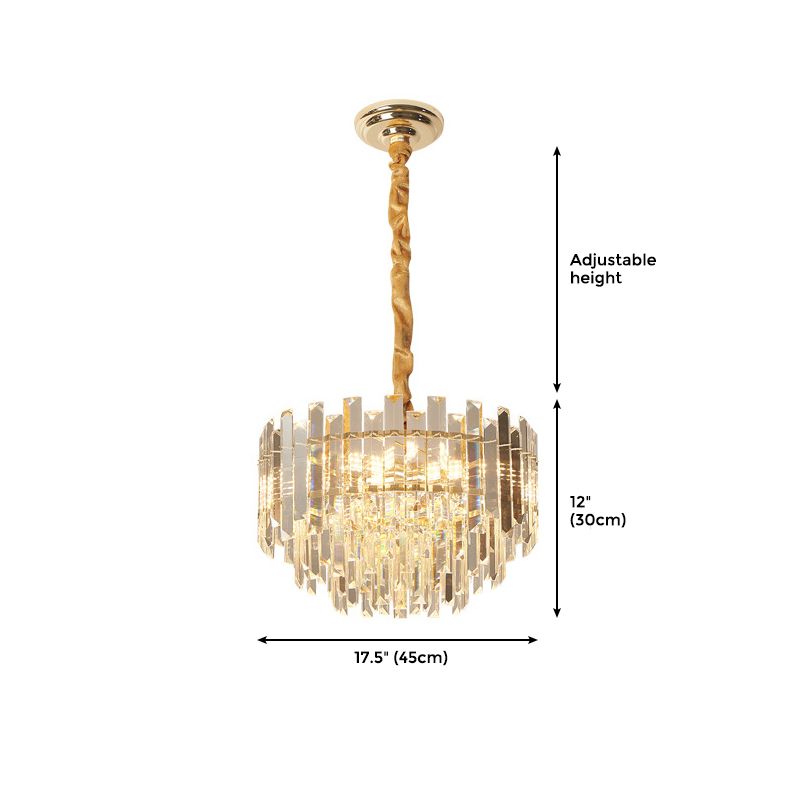 8-Light Contemporary Chandelier Unique Crystal Ceiling Light for Home