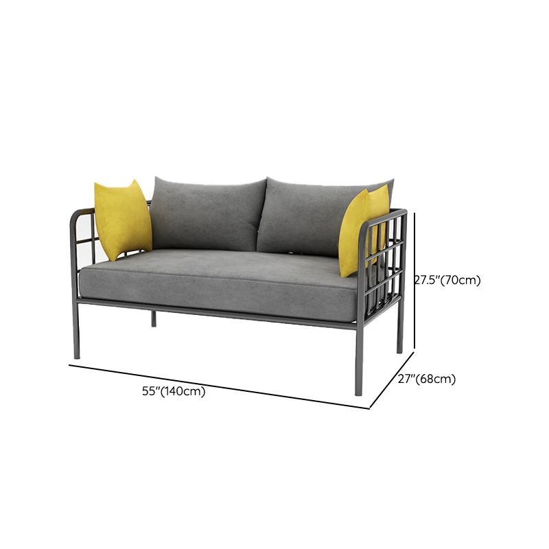 Contemporary Metal Square Arm Sofa  Fabric Cushions Sofa for Living Room