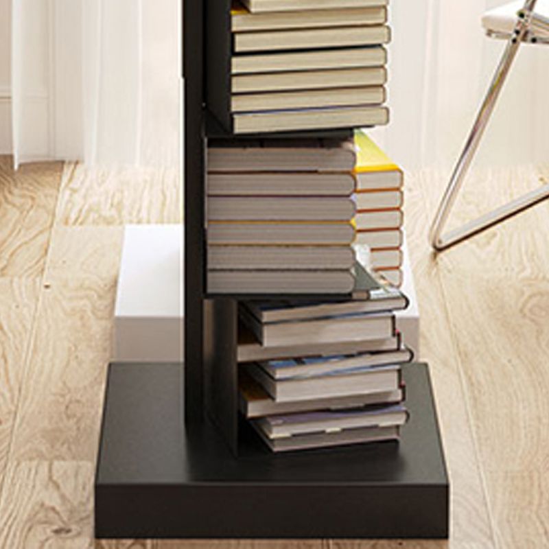 Black Contemporary Corner Bookshelf Closed Back Vertical Steel Shelf