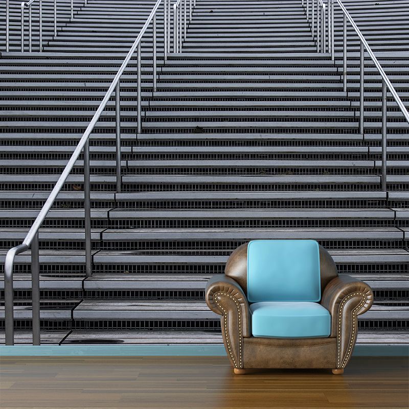 Customized Modern Stairs Building Mural Wallpaper Wall Covering for Living Room