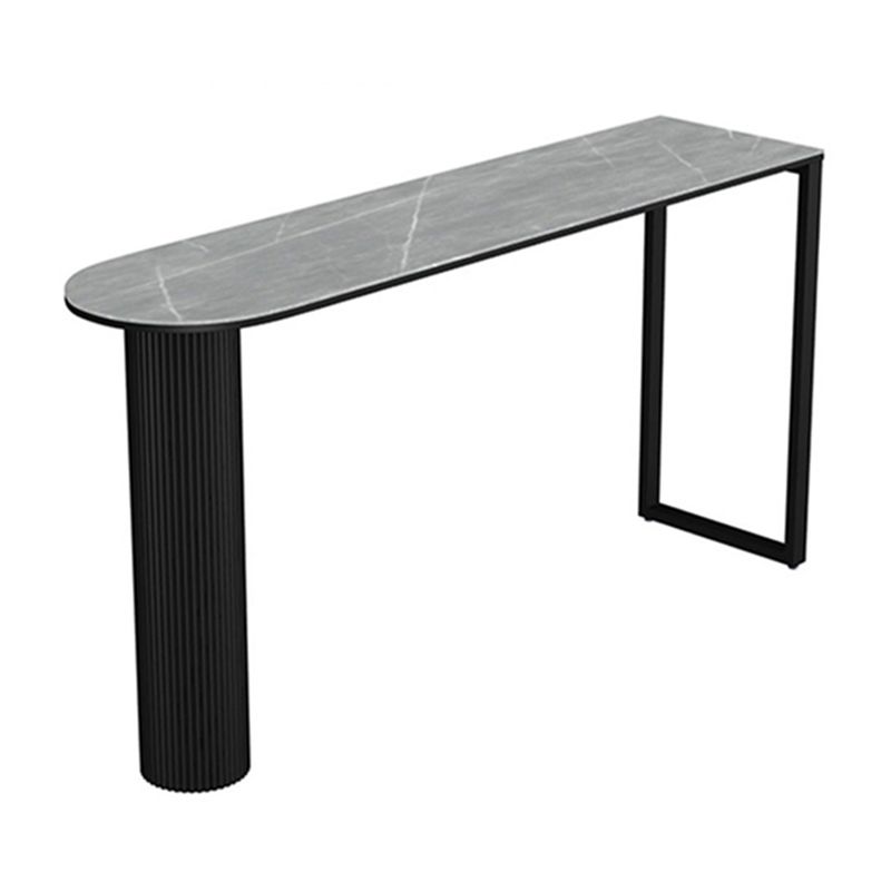 Modern Sintered Stone Double Pedestal Dining Bar Table for Kitchen Dining Room