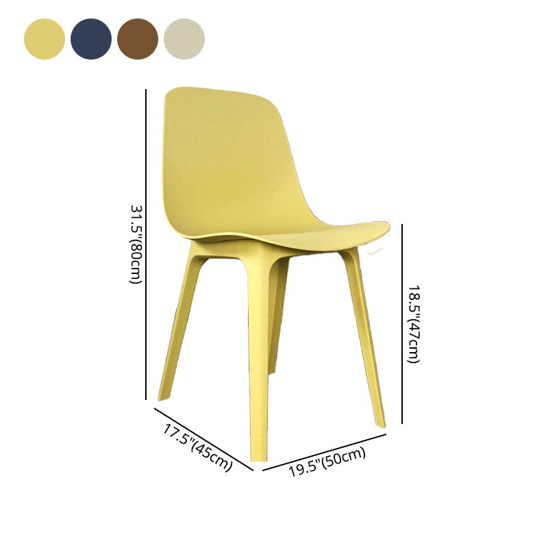 Sillas de comedor de cocina de estilo moderno, silla auxiliar sin brazos con patas de plástico