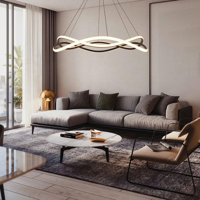 Twist Ceiling Lights White Acrylic LED Modern Styles for Living Room Bedroom