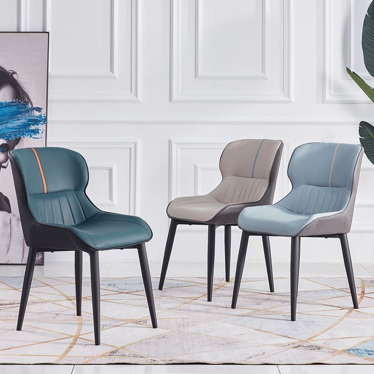 Inicio Sillón escandinavo Wingback Silla de comedor tapizada de metal