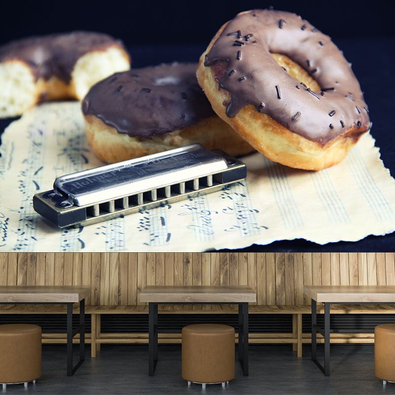 Tasty Dessert Food Mural Wallpaper Coffee Shop Cake Shop Wall Decor, Made to Measure