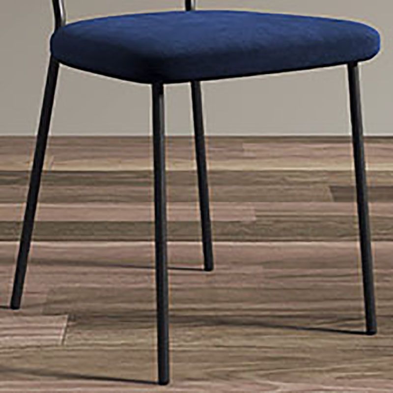 Sillas de comedor de metal nórdico, silla sin brazos con respaldo abierto para restaurante (juego de 2)