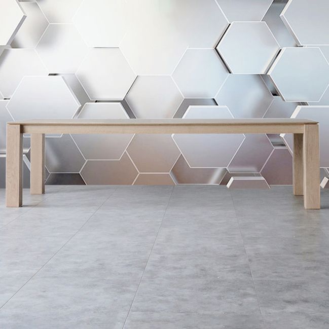 Wood Dining Table Rectangle Modern Table with 4 Legs for Restaurant