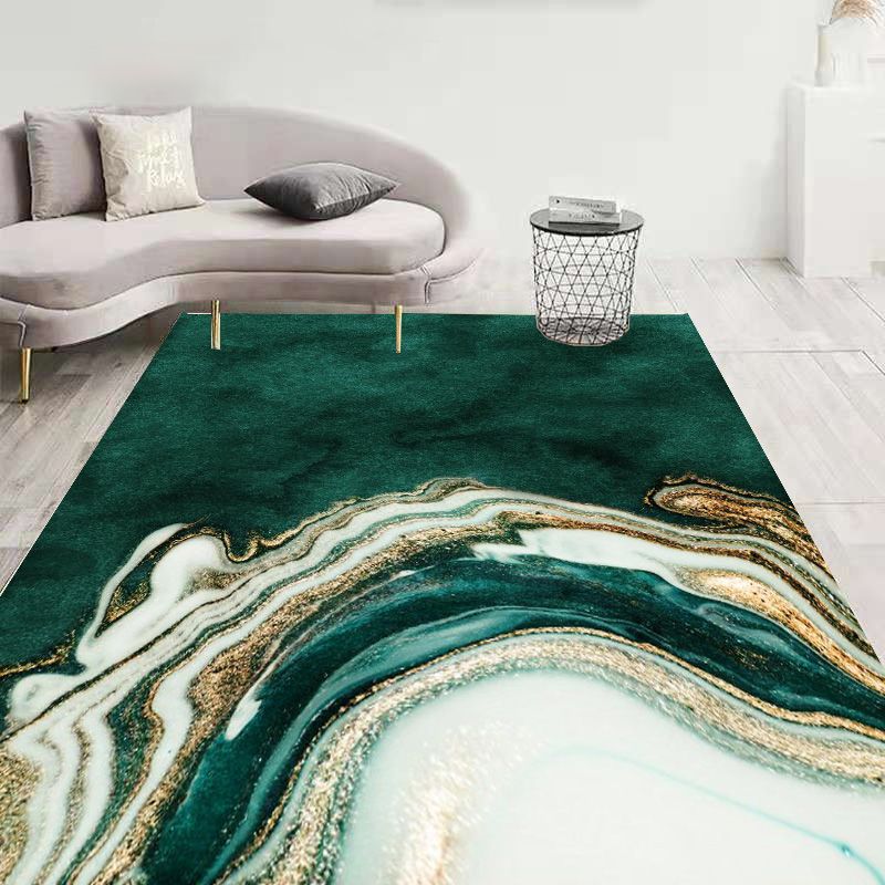 Orange Powder Modern Carpet PVC Striped Carpet Washable Carpet for Living Room