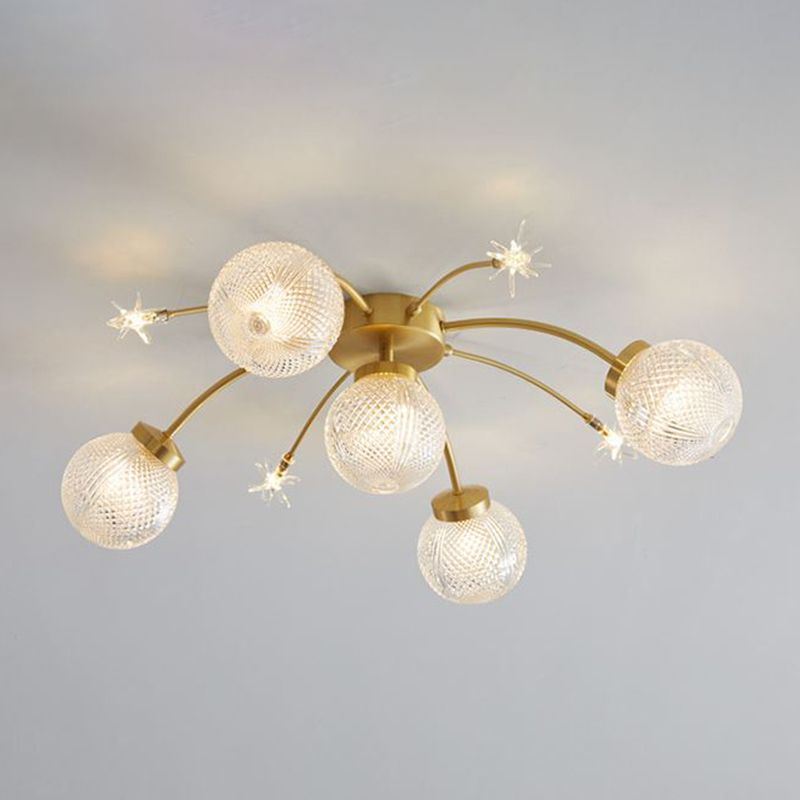 Nordic Style 9-Lights Ceiling Lamp Ball Shape Ceiling Light for Bedroom