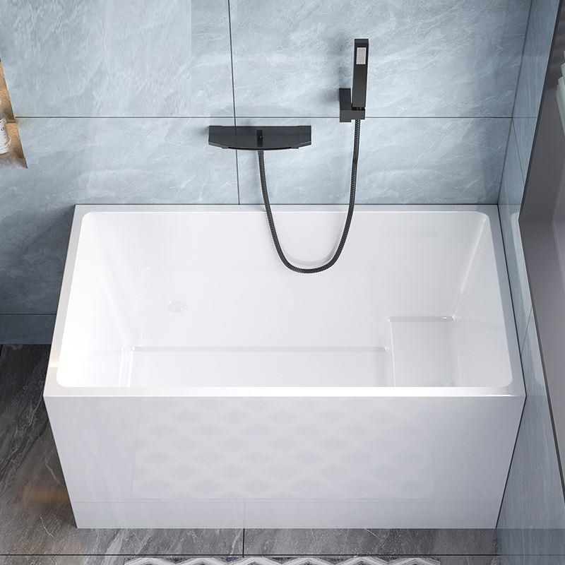 Acrylic Back to Wall Bathtub Stand Alone Modern Soaking Bath