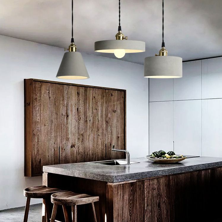 Luci a soffitto a sospensione cemento con tonalità moderna 1 ciondolo luce