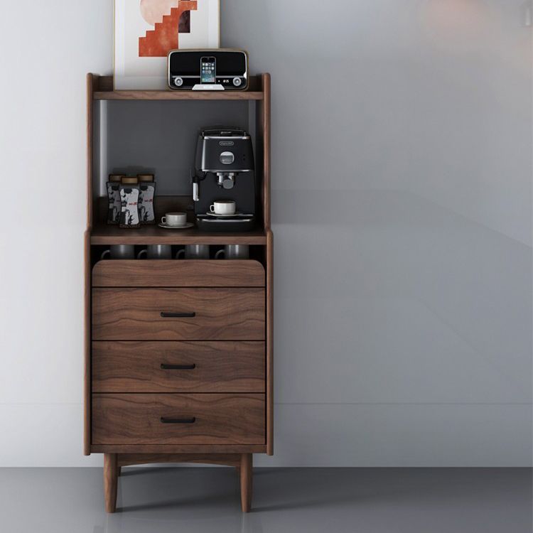 Wooden Sideboard Modern Minimalist Home Open Side Board with Drawers