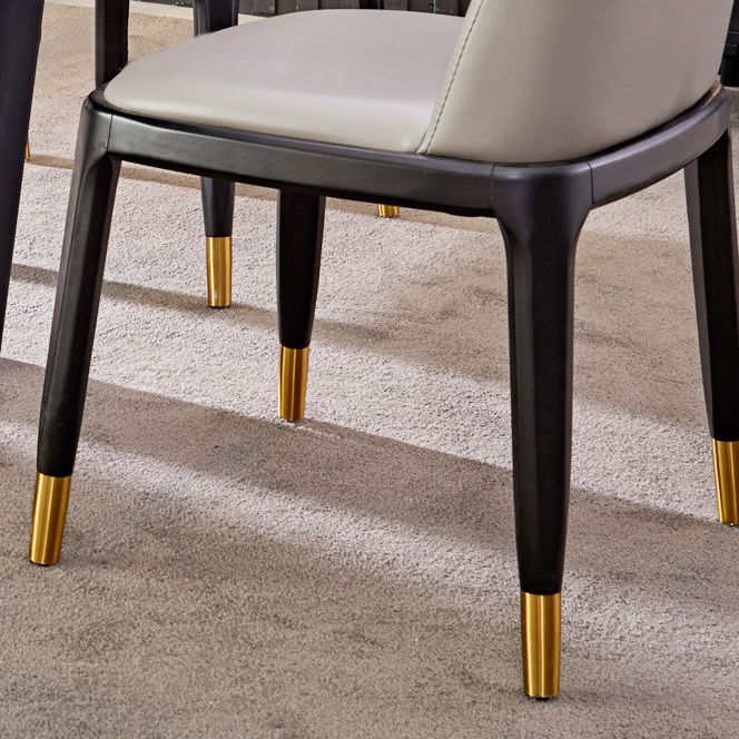 Silla auxiliar Industrial Ash Parsons de cuero con acabado mate (juego de 2)