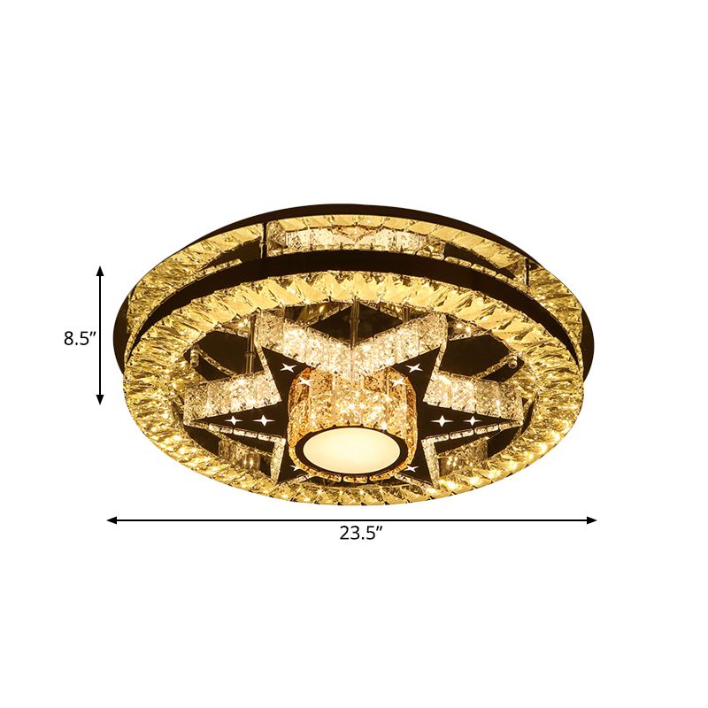 Clover/Star dormitorio semi iluminación de semi modernismo cristal cromo led descarga de techo de techo