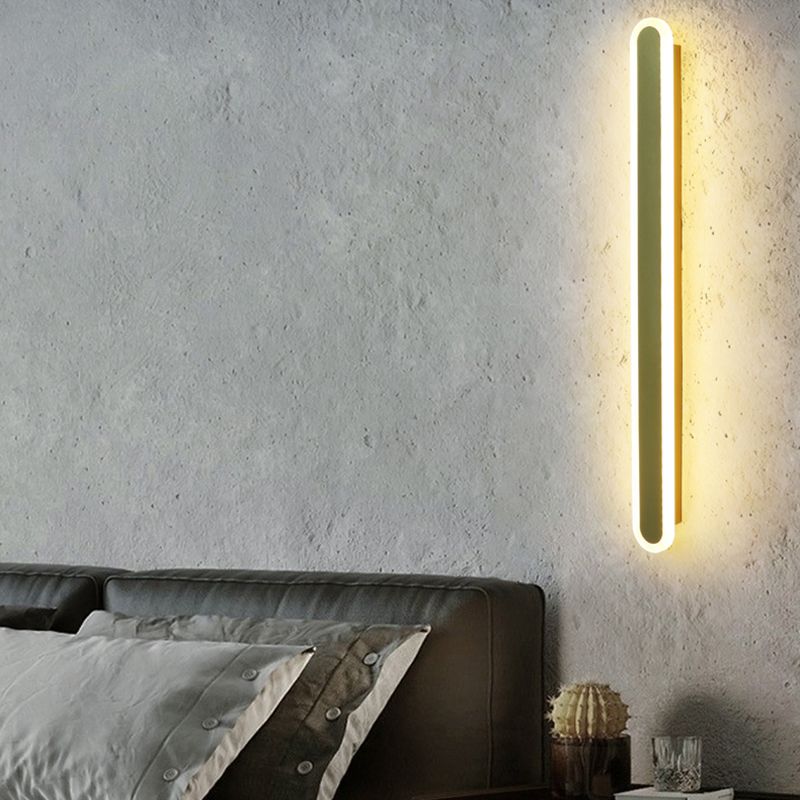 Iluminación de pared de sombra lineal de metal Estilo simple simple 1 luz de pared de pared lámpara de luz