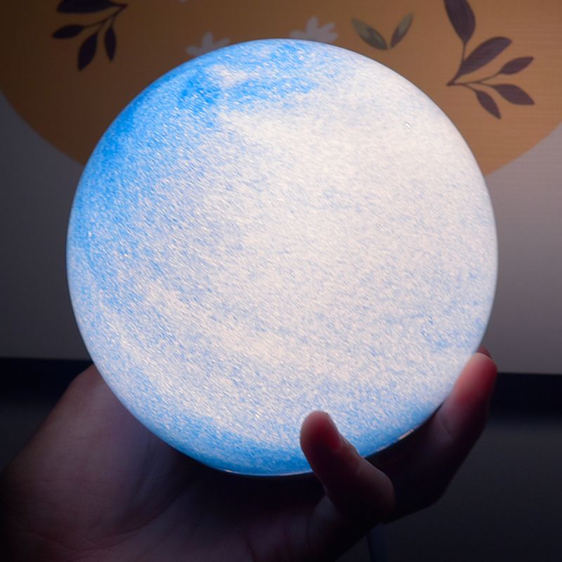 Glass Round Shape Table Lamp Modern Style 1 Light Table Lamp Fixture
