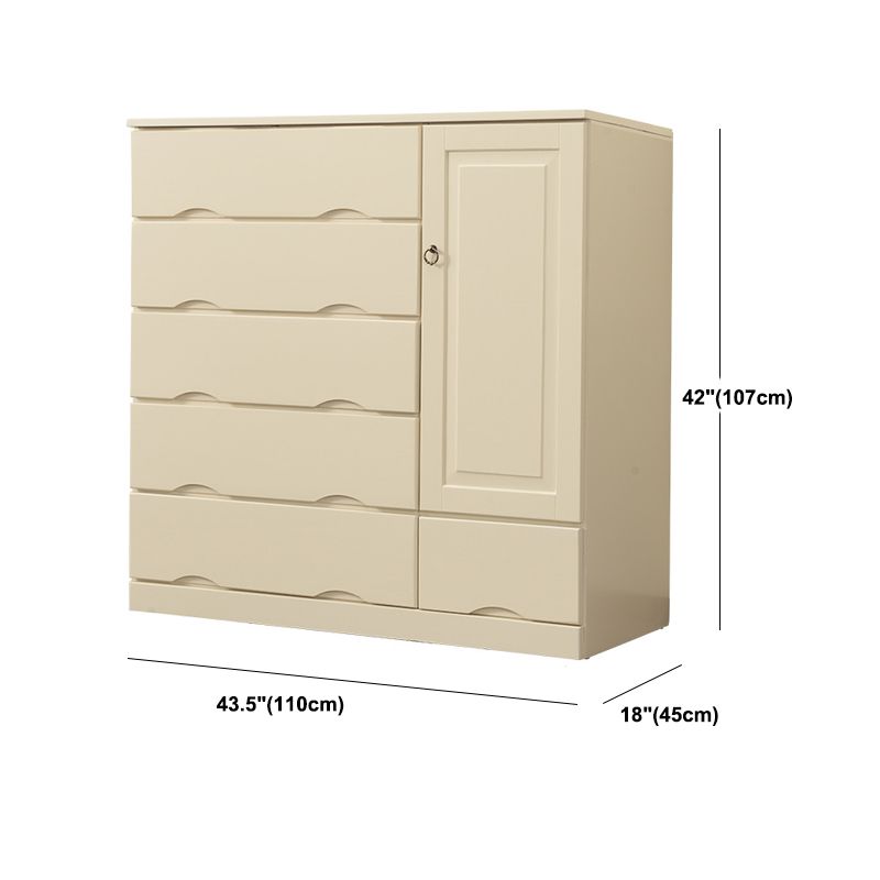 Contemporary Chest Wooden Horizontal Combo Dresser with Drawer