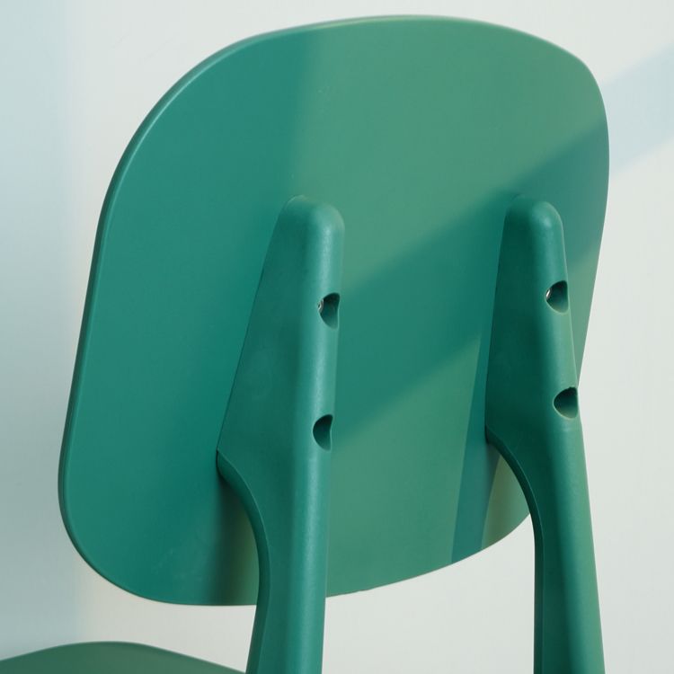 Silla lateral de plástico moderna para interiores y exteriores, sillas sin brazos con respaldo abierto para comedor
