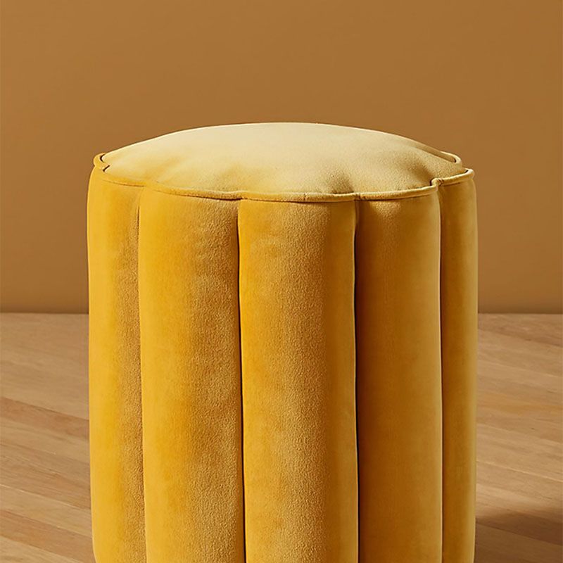 Solid Color Flannel Standard Stool Modern Style Simple Unique Shape Stool