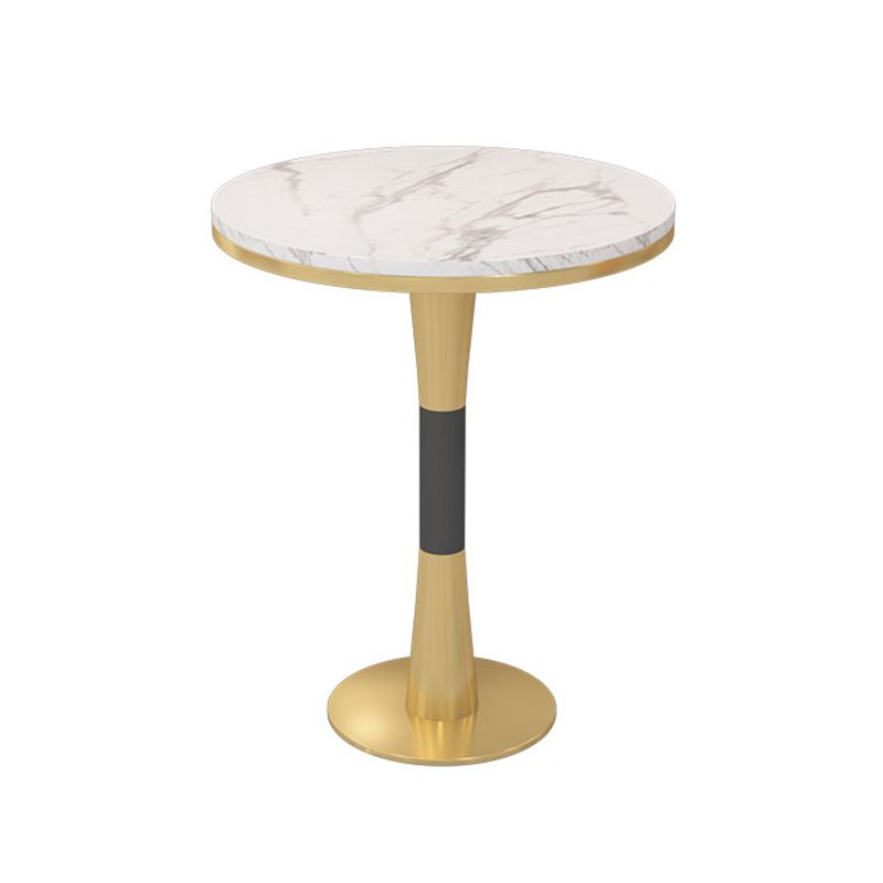Glam Round Dinette Set with Padded Chairs 1/2/3/5 Pcs White Stone Dining Set for Home