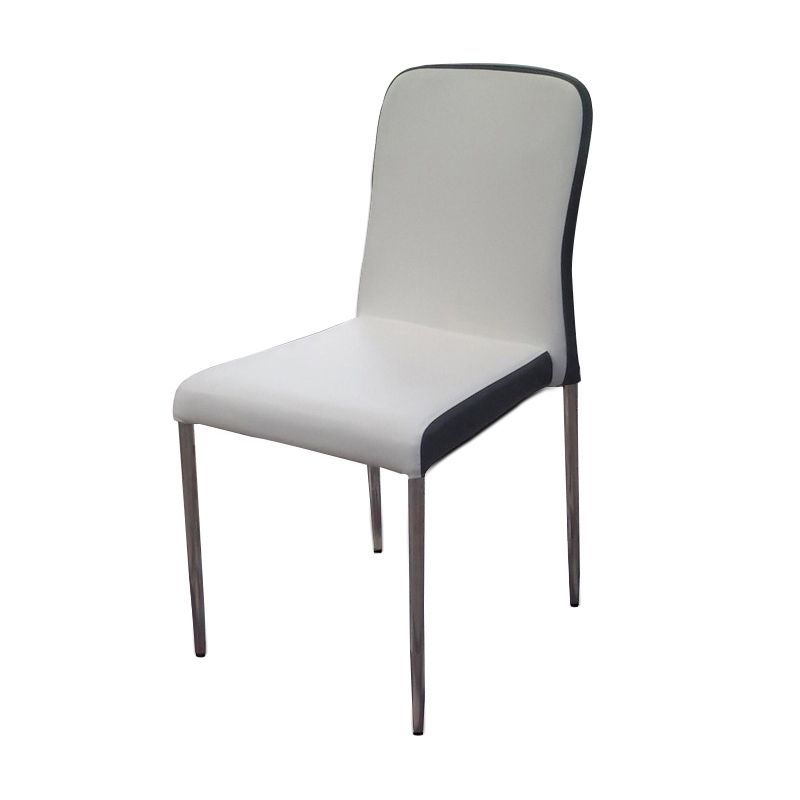 Sillas de comedor de estilo moderno, silla lateral sin brazos con patas de metal para cocina
