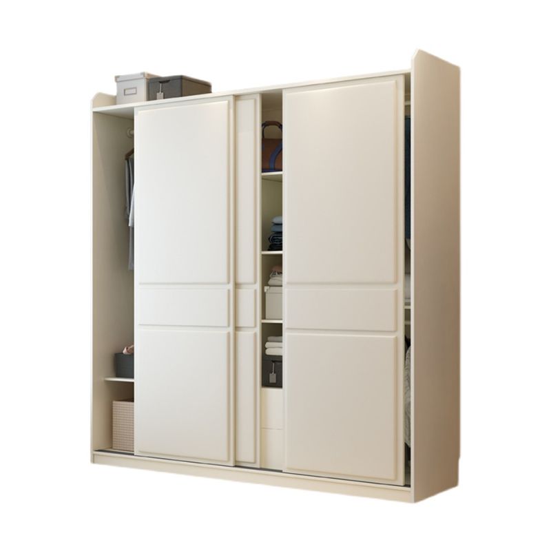White Modern Wardrobe Armoire Wooden Wardrobe Closet with Shelves