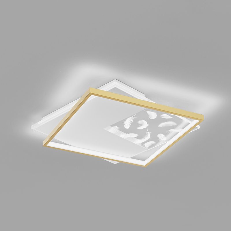 Vierkante schaduw metaal spoelplafondlicht moderne stijl 2 lichten spoeling montage armatuur