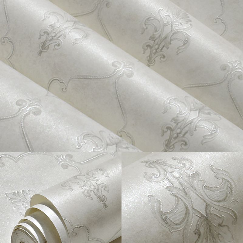 20.5"W x 33'L Scandinavian Simple Damasque Non-Pasted Wallpaper in Natural Color