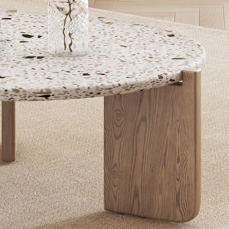 Contemporary Coffee Table 3 Legs Round Slate Coffee Cocktail Table