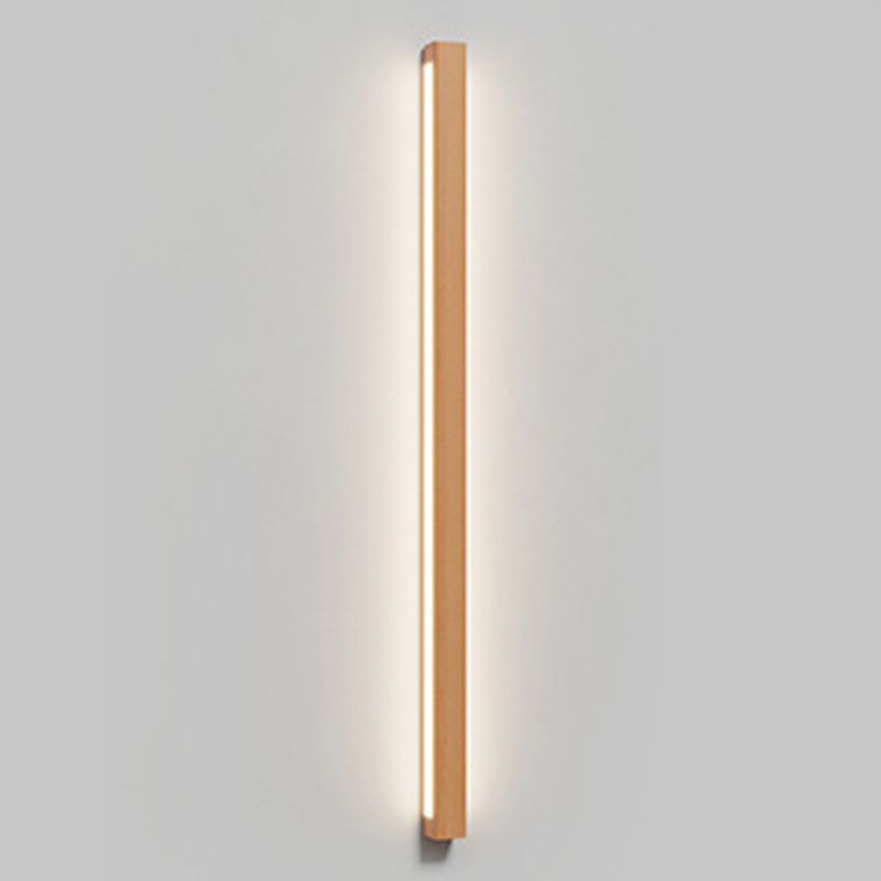 2-Light Strip Wall Sconce Modern Style Wood Wall Lighting for Bedroom
