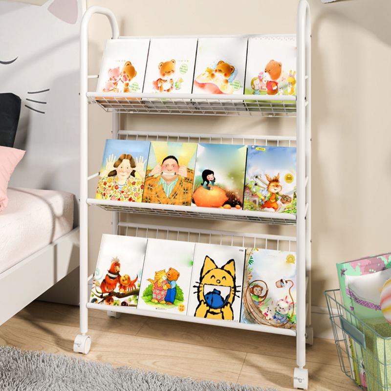 Contemporary Standard Bookcase Metal Open Back Bookshelf with Shelves