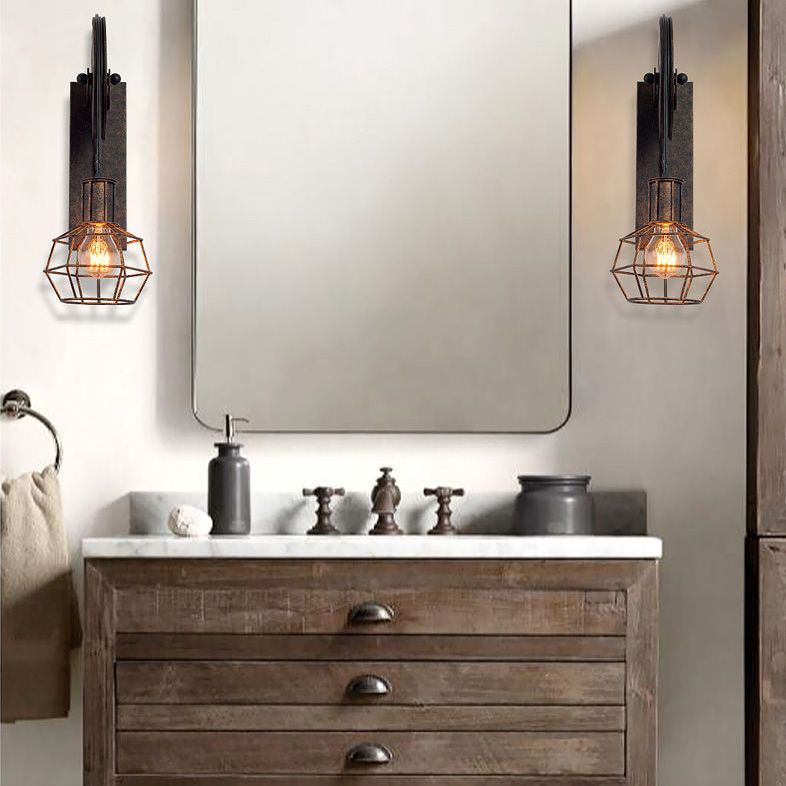 Amerikaner Retro Industrial -Stil Riemenscheibe Wandleuchte 1 leichte Leuchten