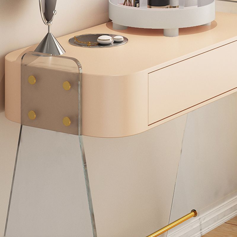 Contemporary 1 Drawer Makeup Vanity Desk Wood and Acrylic Dressing Table