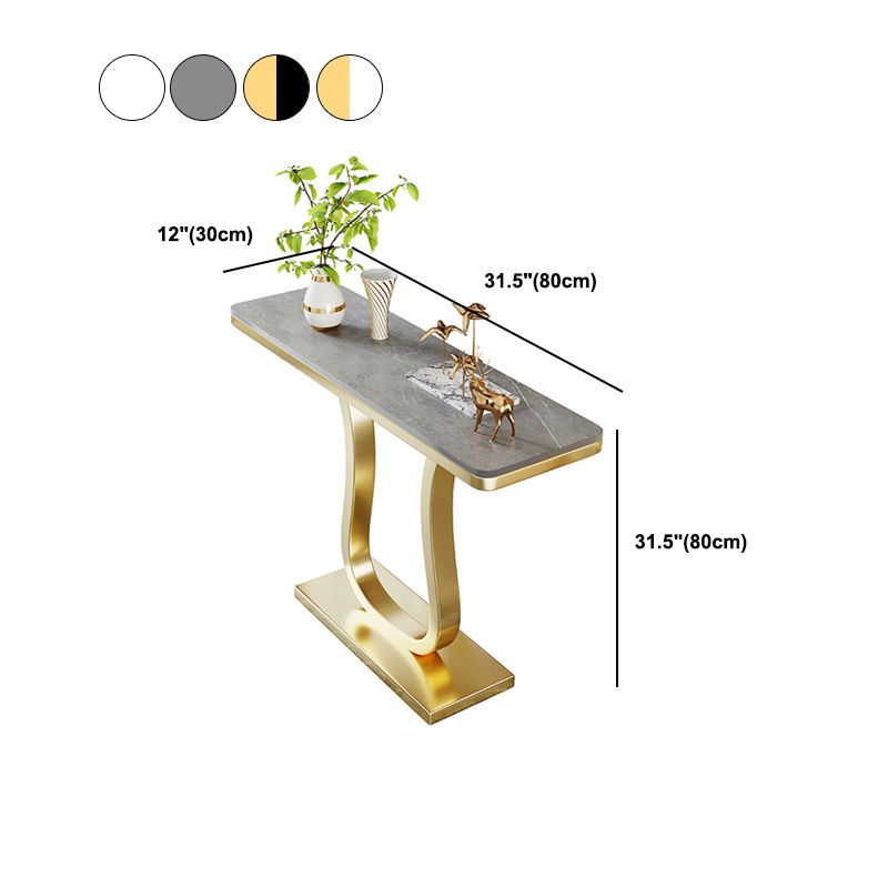 36 inch Hihg Hall Console Accent Table- Stone Rectangle Console Table