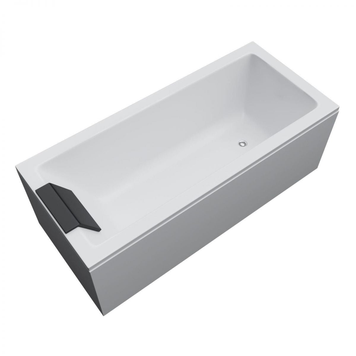 Flat Bottom Soaking Bathtub Antique Finish Rectangular Modern Tub