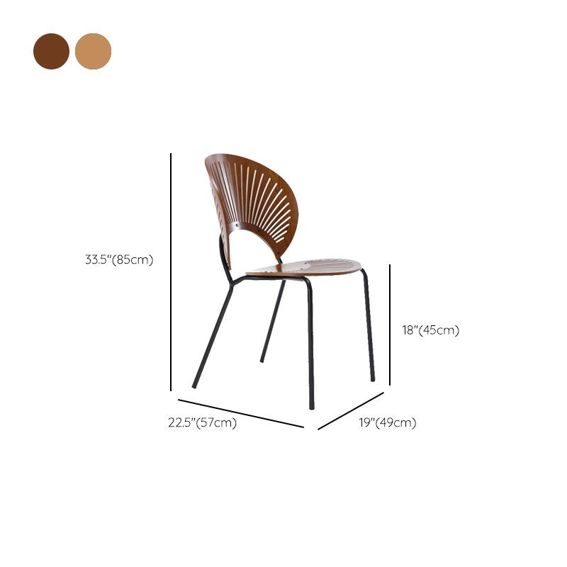 Modern Style Dining Chair Wooden Open Back Side Chair for Dining Room