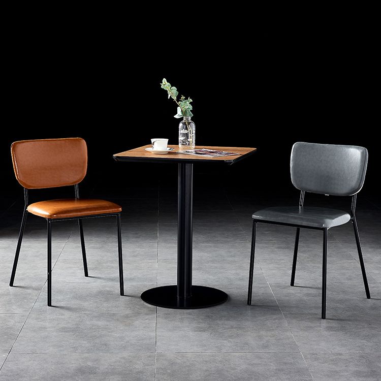 Scandinavian Style Metal Chair Set Kitchen Open Back Stackable Side Chairs