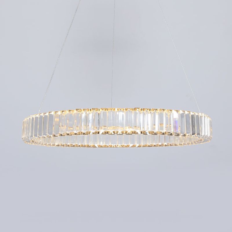 Ring Clear Crystal Hanging Ceiling Lights Modern Style Pendant Lighting Fixtures