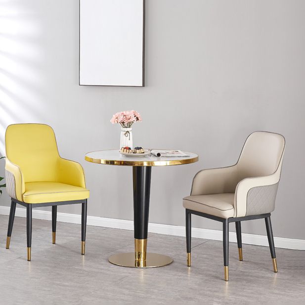 Silla auxiliar de comedor de estilo moderno Sillón de cocina con patas de metal