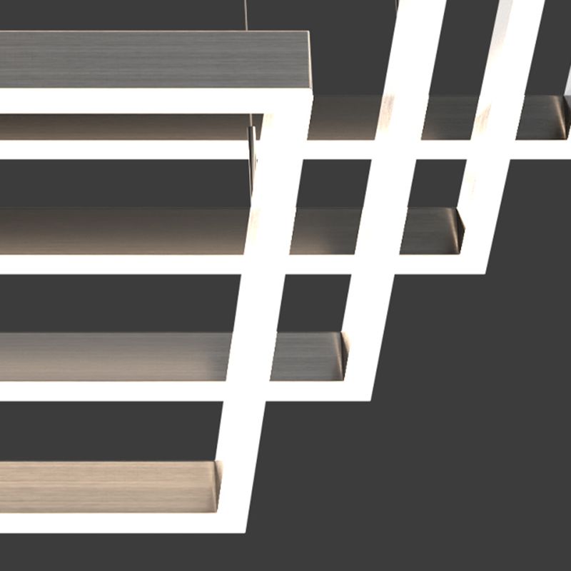 Multi Lights Square Pendant Chandelier Modern Style Metal Hanging Lamps