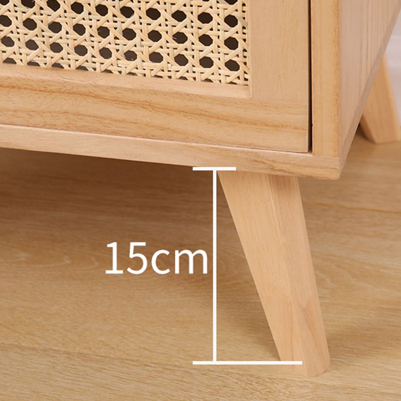 Wicker Rattan Accent Cabinet Bar Pulls Handle Design Storage Cabinet