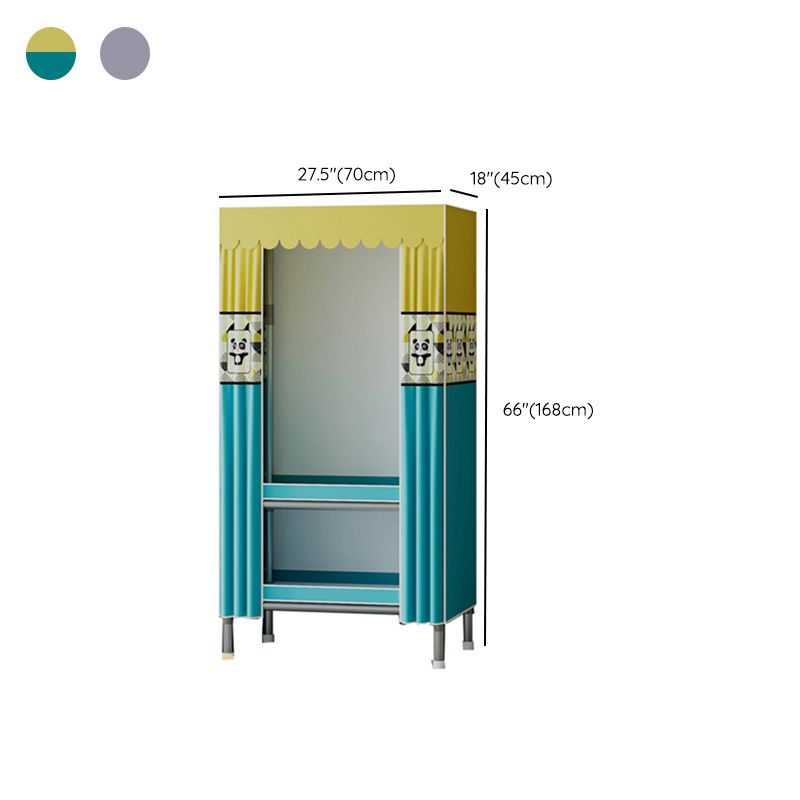 Metal Wardrobe Armoire with Shelves Contemporary Wardrobe Closet