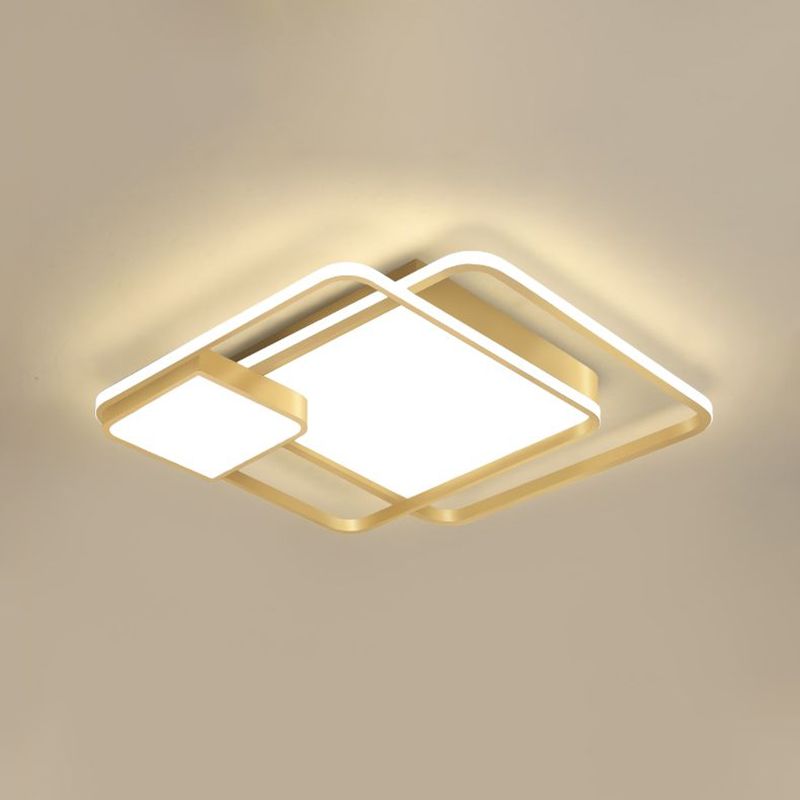 Lampada da incasso quadrata modernista Lampada da incasso metallica a LED per camera da letto in oro (La personalizzazione durerà 7 giorni)