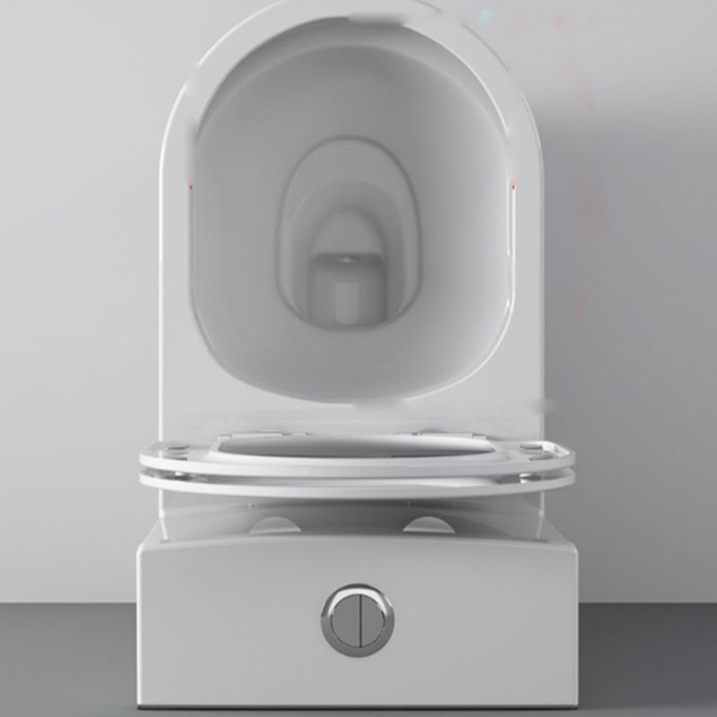 Traditional White Floor Mounted Toilet Slow Close Seat Included Toilet Bowl for Bathroom