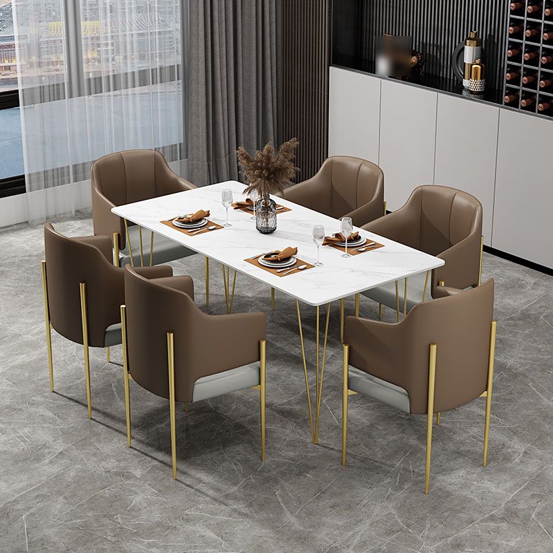 Glam 1/2/5/7 Pieces Dining Table Set Sintered Stone Table and Chair Set
